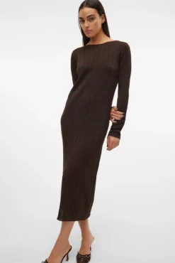 Vestido midi de punto con lúrex