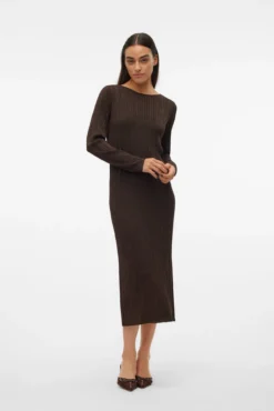 Vestido midi de punto con lúrex