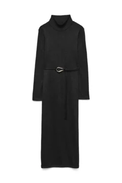 Vestido midi de punto cuello subido