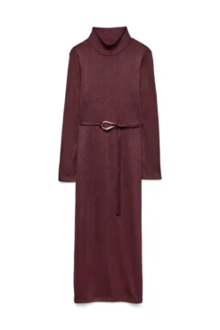 Vestido midi de punto cuello subido