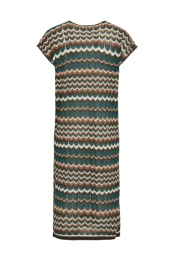 Vestido midi de punto pointelle con viscosa