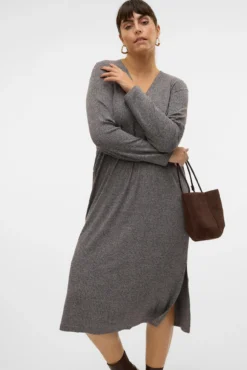 Vestido midi de punto talla grande