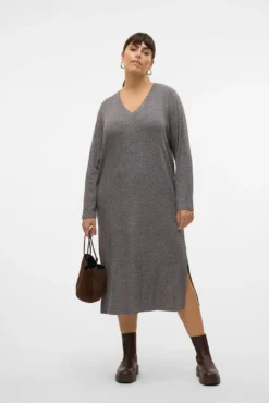 Vestido midi de punto talla grande