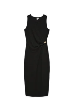 Vestido midi detalle hebilla