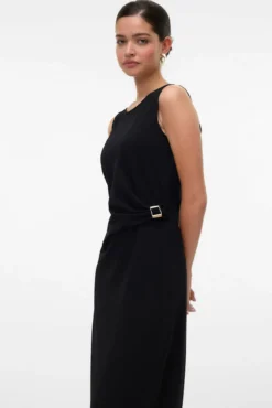 Vestido midi detalle hebilla
