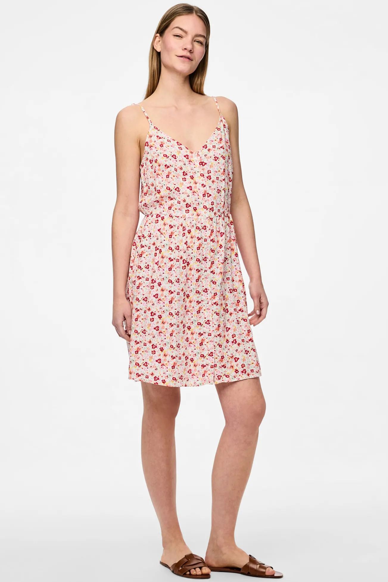 Vestido midi de tirantes