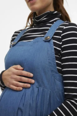 Vestido midi de tirantes vaquero maternity