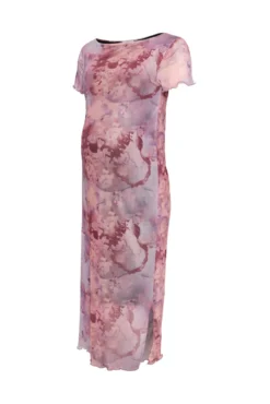 Vestido midi efecto mesh maternity