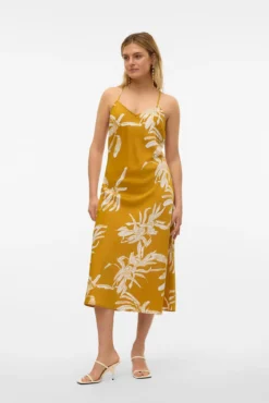 Vestido midI efecto satinado