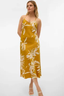 Vestido midI efecto satinado