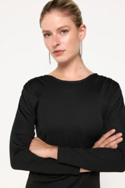 Vestido midi elástico