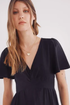 Vestido midi escote nudo lino