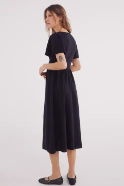 Vestido midi escote nudo lino