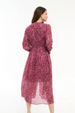 Vestido midi estampado con lúrex