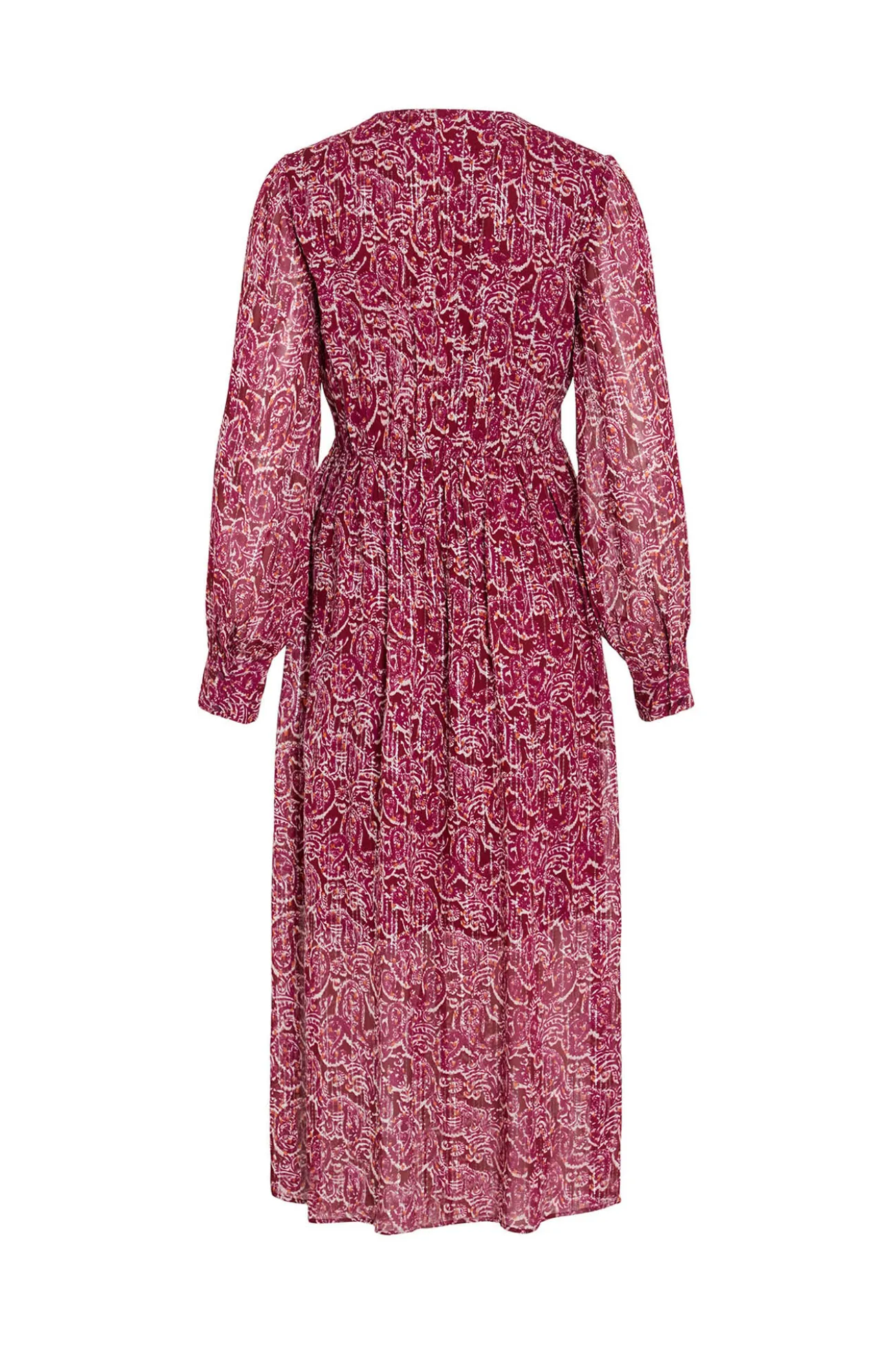 Vestido midi estampado con lúrex