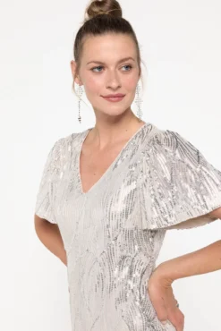 Vestido midi lentejuelas
