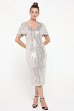 Vestido midi lentejuelas