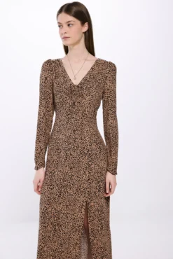 Vestido midi leopardo