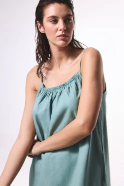 Vestido midi lino verde