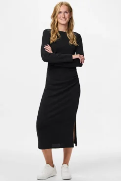 Vestido midi lurex fruncido cadera