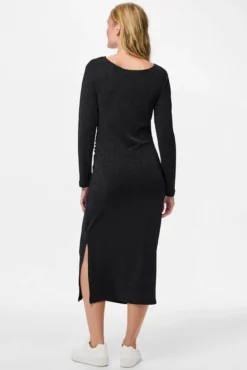 Vestido midi lurex fruncido cadera