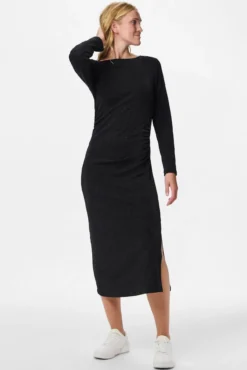 Vestido midi lurex fruncido cadera