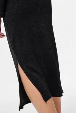 Vestido midi lurex fruncido cadera