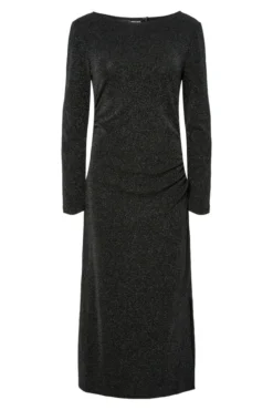 Vestido midi lurex fruncido cadera