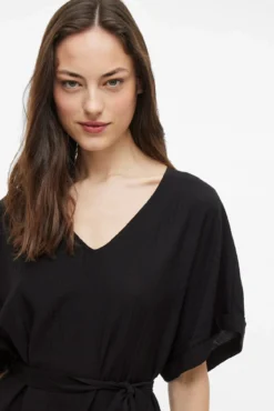 Vestido midi manga 2/4 con viscosa