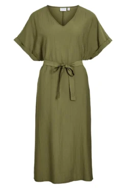 Vestido midi manga 2/4 con viscosa