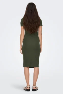 Vestido midi manga corta maternity