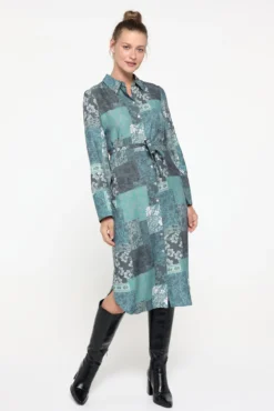 Vestido midi manga larga