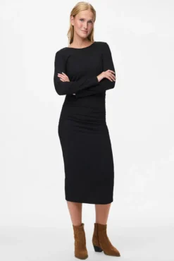 Vestido midi manga larga