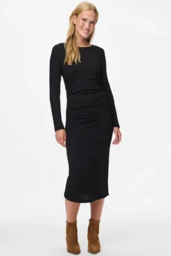 Vestido midi manga larga