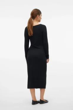Vestido midi manga larga maternity y lactancia