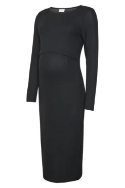 Vestido midi manga larga maternity y lactancia
