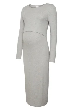 Vestido midi manga larga maternity y lactancia