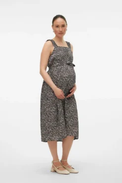Vestido midi maternity de tirantes