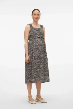 Vestido midi maternity de tirantes
