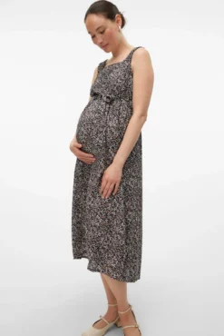 Vestido midi maternity de tirantes