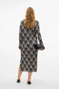 Vestido midi plisado maternity