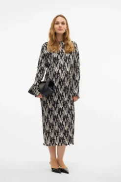 Vestido midi plisado maternity