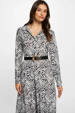 Vestido midi recto estampado