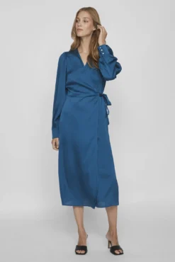Vestido midi satinado