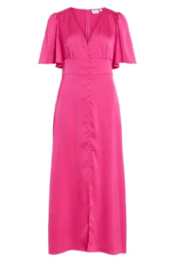Vestido midi satinado de fiesta