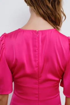 Vestido midi satinado de fiesta