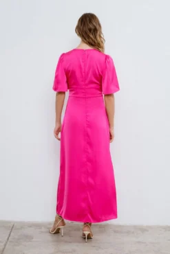 Vestido midi satinado de fiesta