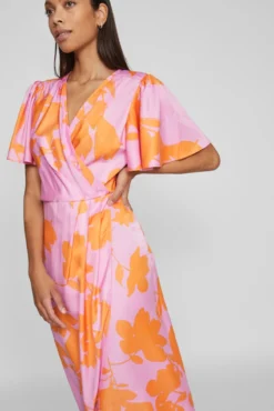 Vestido midi satinado de fiesta