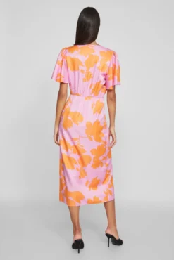 Vestido midi satinado de fiesta