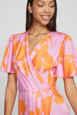 Vestido midi satinado de fiesta